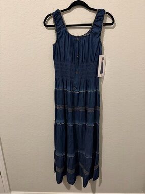 NWT Indigo & Lace Blue Chambray Maxi Dress Women’s XL
